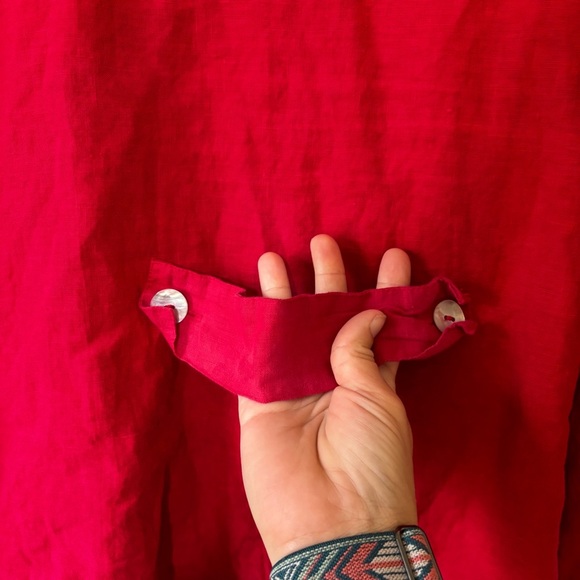 bryn Walker Linen Jacket Peter Pan Collar Bell Sleeve Sz Medium - Picture 11 of 12